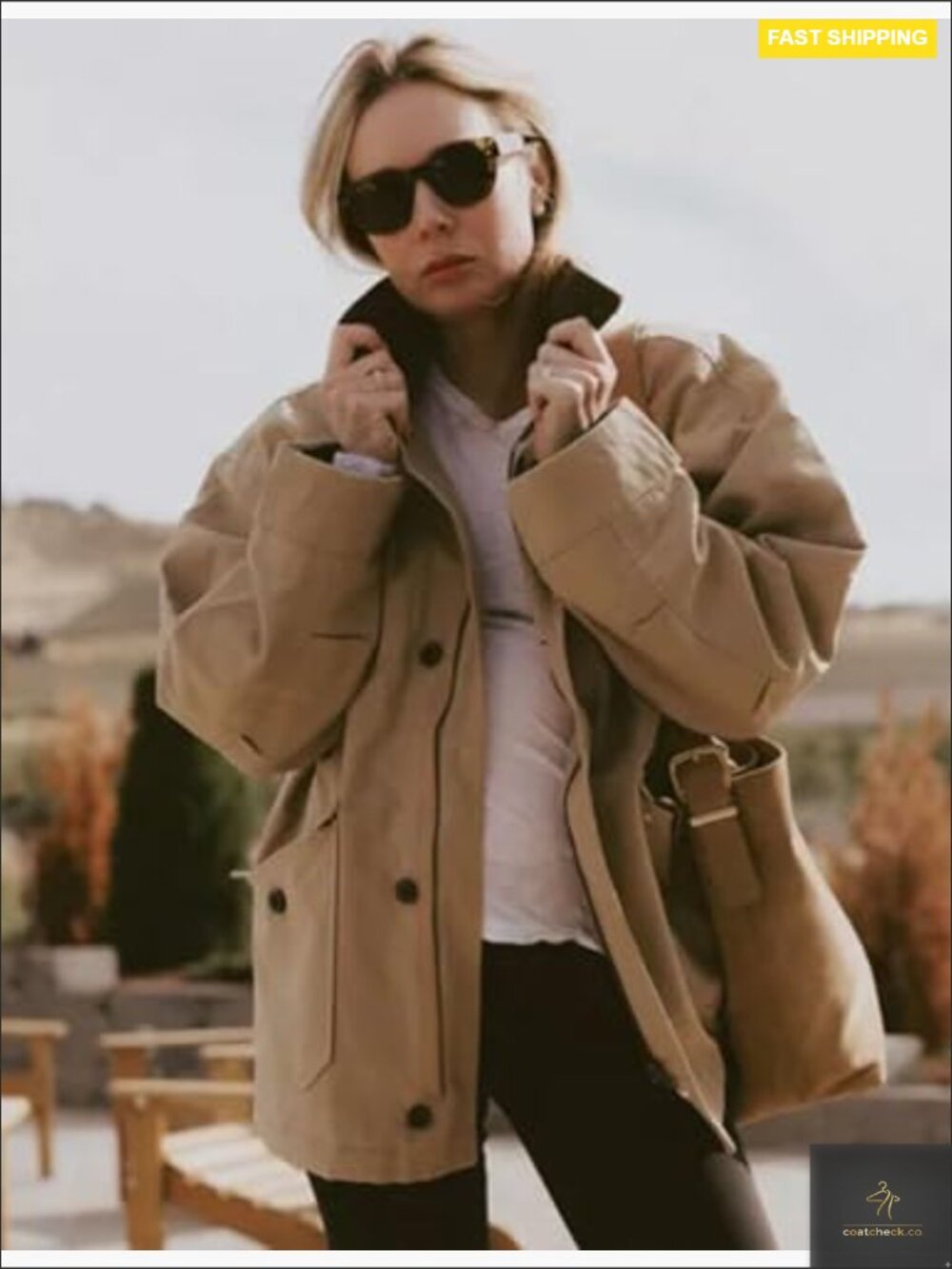 Oversized Barn Jacket Button Down Canvas Corduroy Lapel Collar Casual Fall - Picture 4 of 7